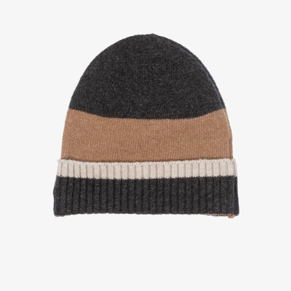 Mayoral-Бежево-серый вязаный комплект шапка и снуд | Childrensalon Outlet