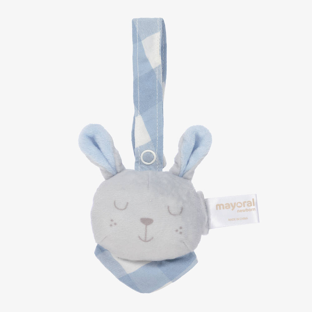 Mayoral Newborn - Grey Bunny Baby Rattle (10cm) | Childrensalon