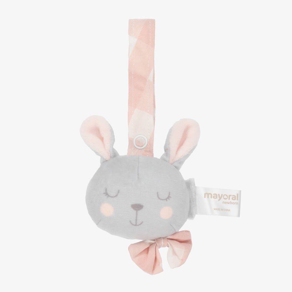 Mayoral Newborn - Grey Bunny Baby Rattle (10cm) | Childrensalon