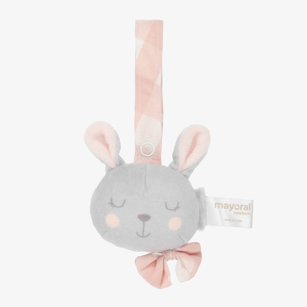 Mayoral Newborn Grey Bunny Baby Rattle 10cm Childrensalon Outlet