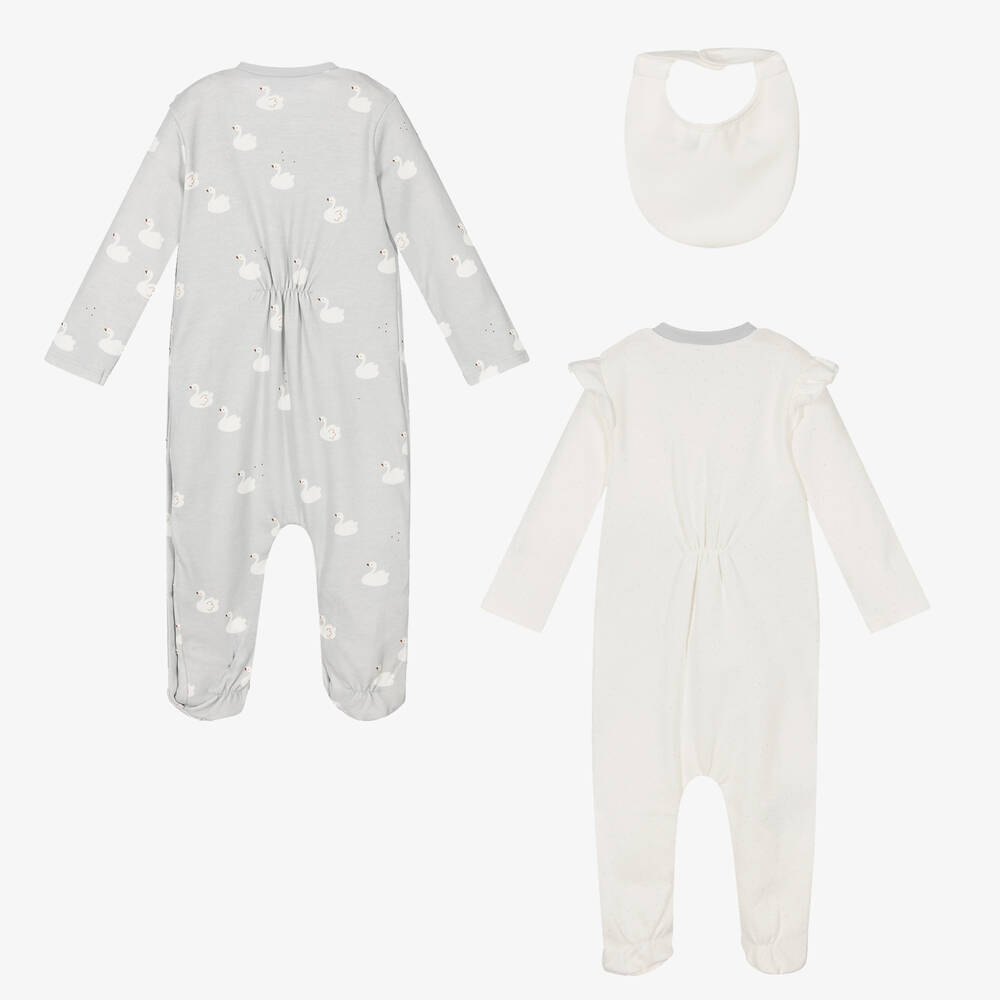 Mayoral Для новорожденных-Серый комплект с комбинезонами из хлопка | Childrensalon Outlet