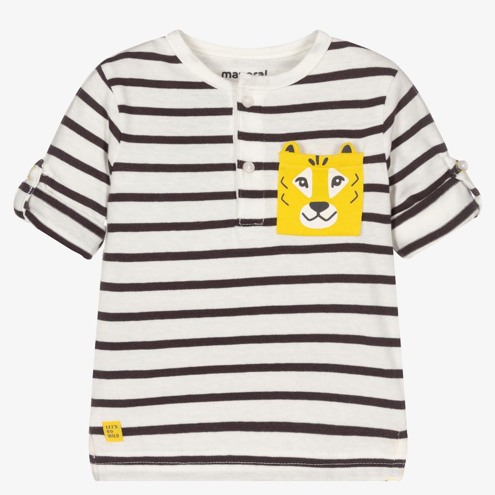 Mayoral-Серая футболка из хлопкового джерси | Childrensalon Outlet