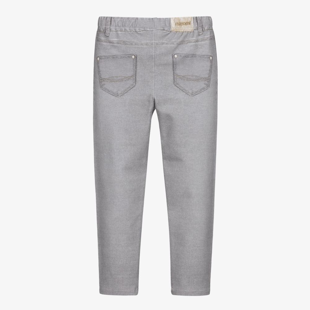 Mayoral-Grey Cotton Leggings  | Childrensalon Outlet