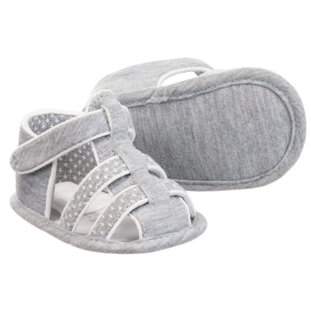 Mayoral Newborn - Grey Cotton Sandals | Childrensalon