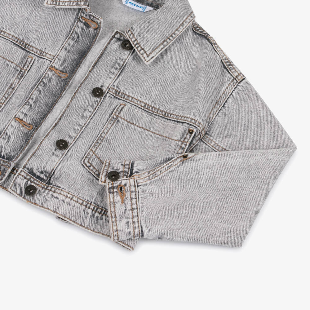 Mayoral-Grey Denim Jacket | Childrensalon Outlet