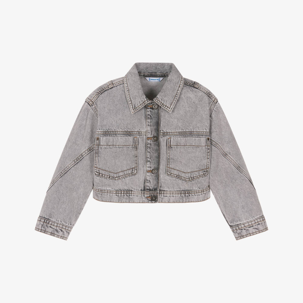 Mayoral-Grey Denim Jacket | Childrensalon Outlet