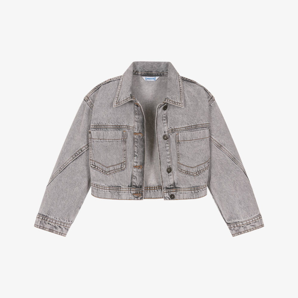 Mayoral-Grey Denim Jacket | Childrensalon Outlet