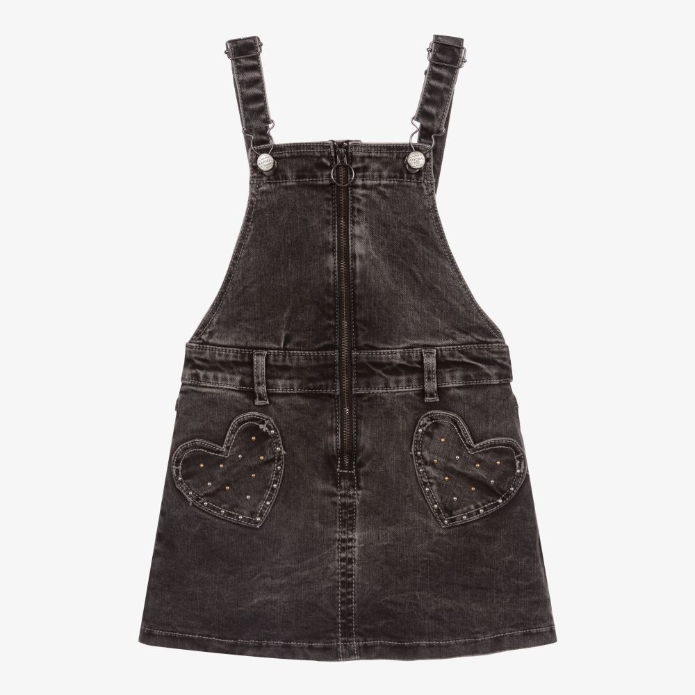 Mayoral - Grey Denim Pinafore Dress | Childrensalon