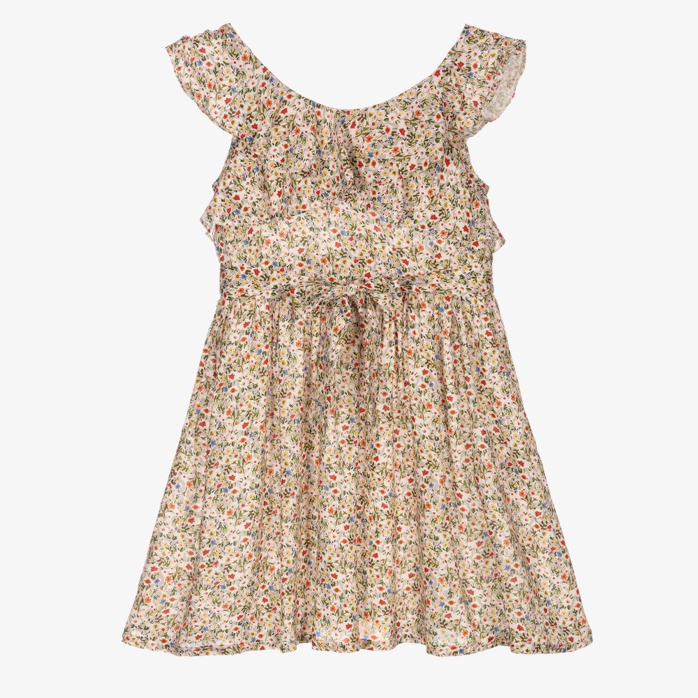 Mayoral - Grey Floral Viscose Dress | Childrensalon