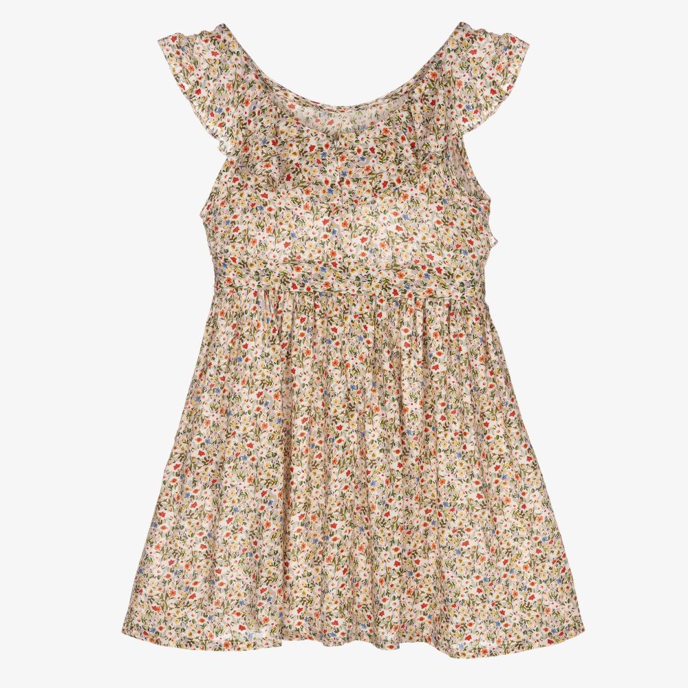 Mayoral-Grey Floral Viscose Dress | Childrensalon Outlet