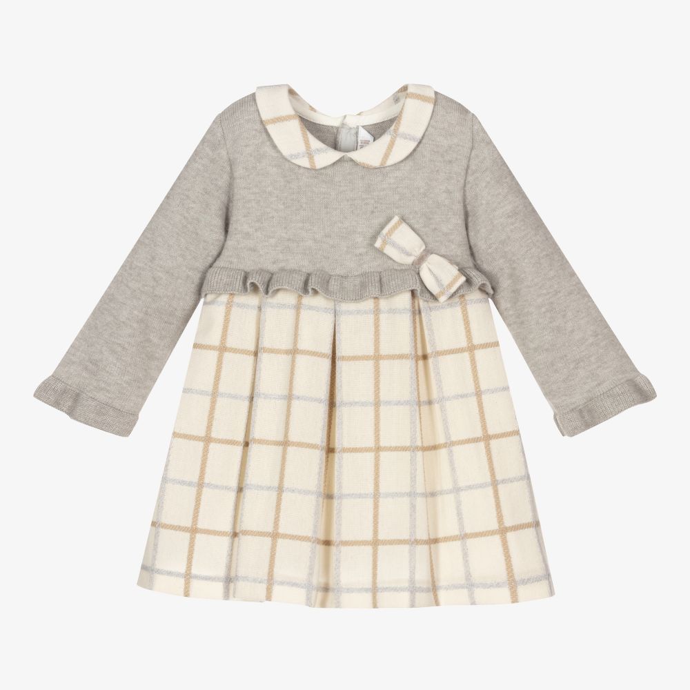 Mayoral Newborn - Robe gris/ivoire carreaux Bébé | Childrensalon