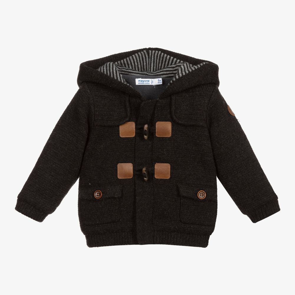 Mayoral-Grey Knit Zip-Up Cardigan | Childrensalon Outlet