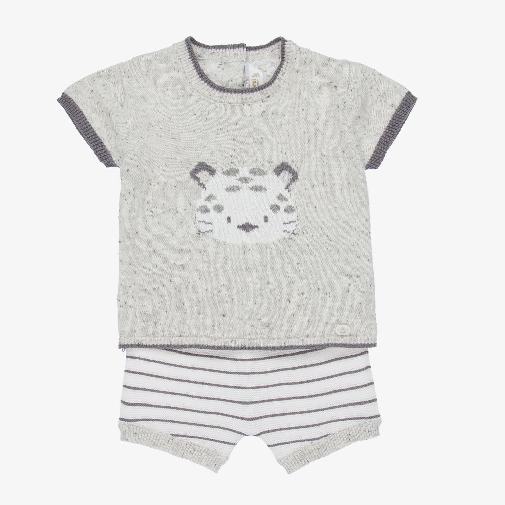 Mayoral Newborn - Серая футболка и шорты из джерси для малышей | Childrensalon
