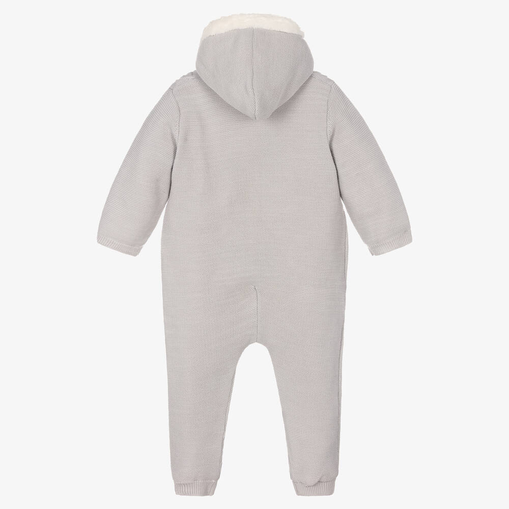 Mayoral Newborn-Grey Knitted Pramsuit | Childrensalon Outlet