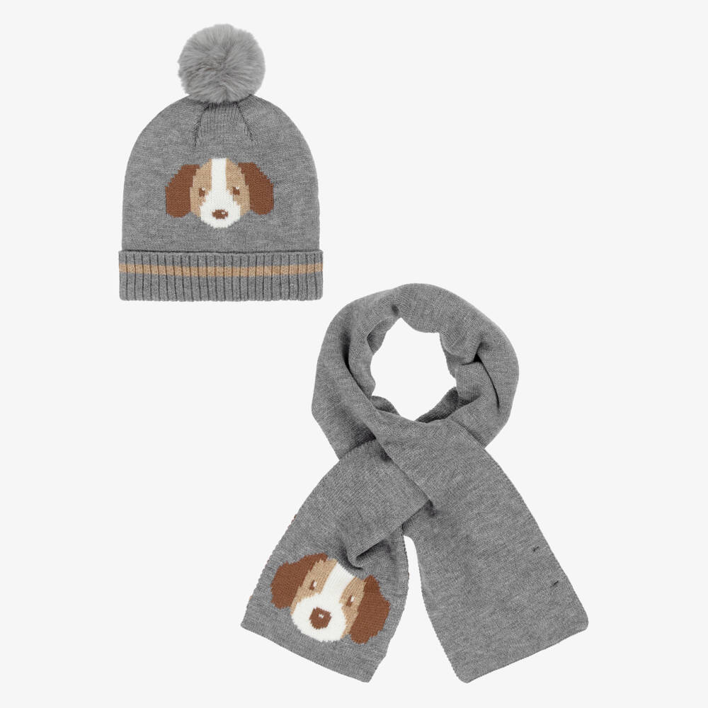 Mayoral-Серый вязаный комплект с мотивом собаки | Childrensalon Outlet