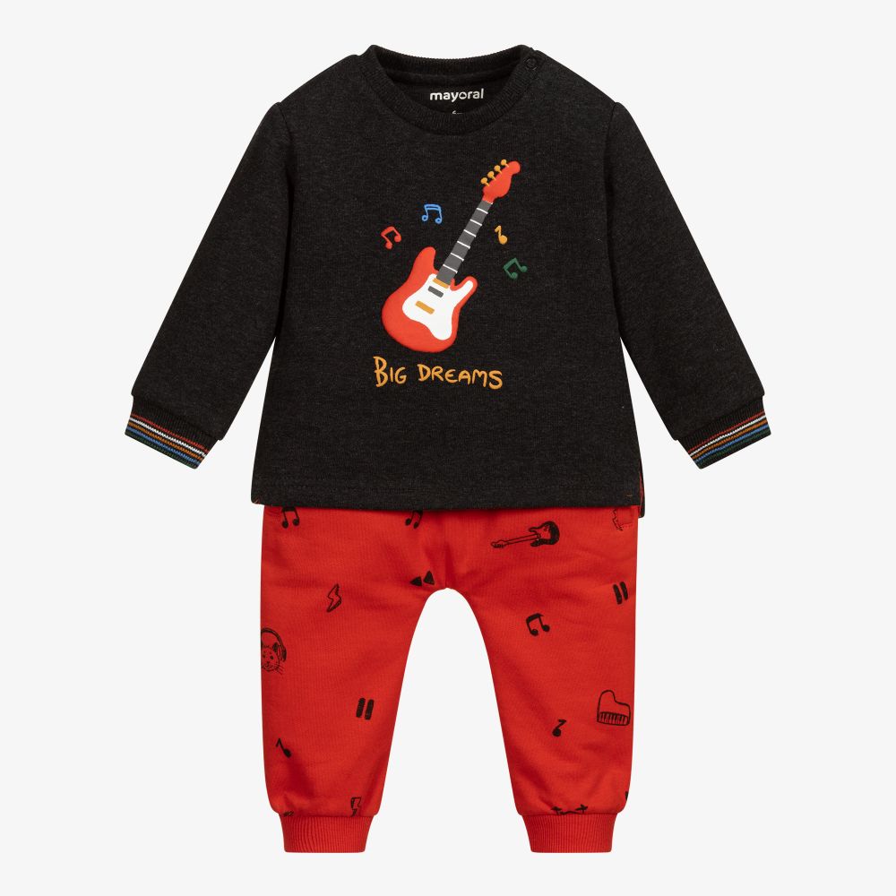 Mayoral - Grey & Orange Guitar Tracksuit | Childrensalon