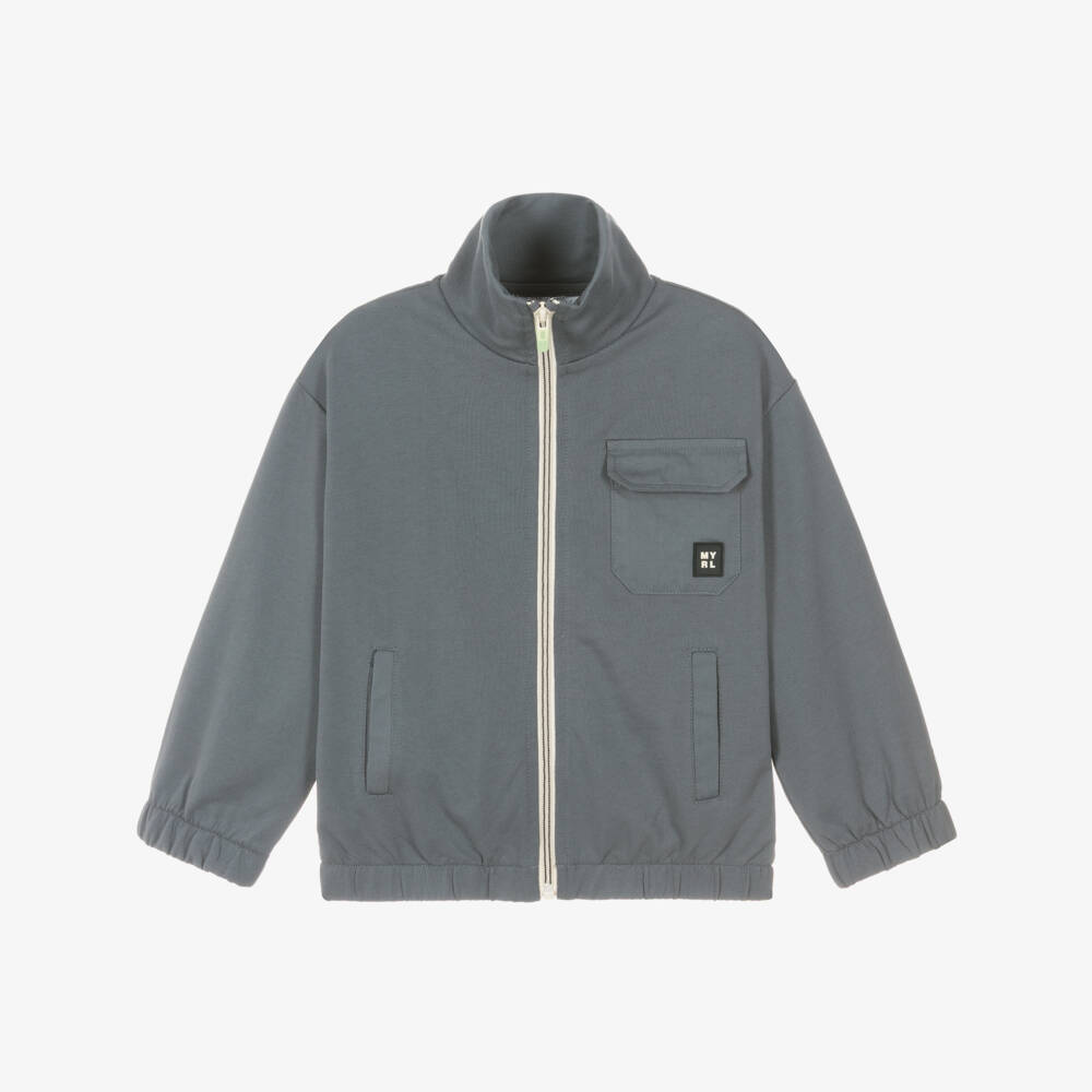 Mayoral-Grey Pocket Zip Up Top | Childrensalon Outlet