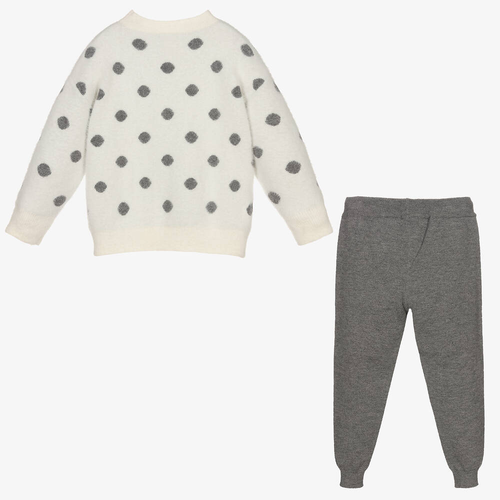 Mayoral-Grey Polka Dot Joggers Set | Childrensalon Outlet