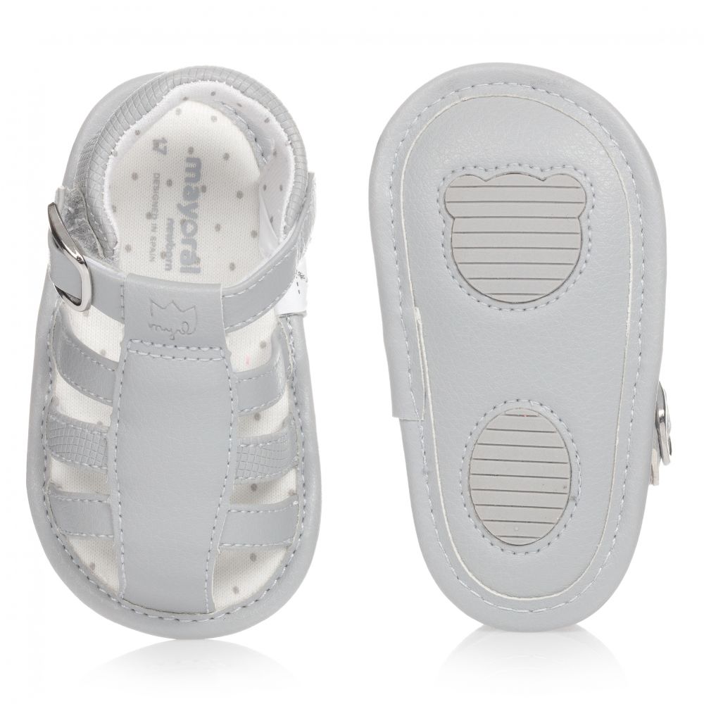 مايورال-صندل جلد صناعي لون رمادي لمرحلة قبل المشي | Childrensalon Outlet