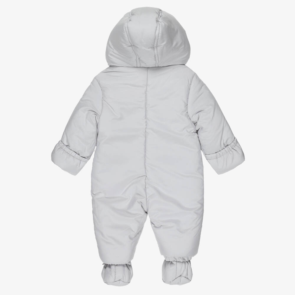 Mayoral Newborn-Grey Safari Animals Baby Snowsuit | Childrensalon Outlet