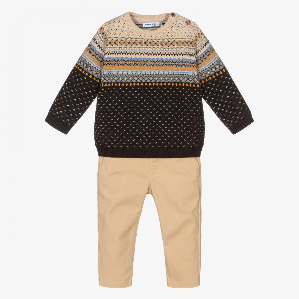 Mayoral-Grey Sweater & Trouser Set  | Childrensalon Outlet