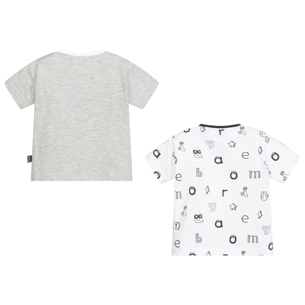 Mayoral Для новорожденных-Футболки серого и белого цветов (2 шт.) | Childrensalon Outlet