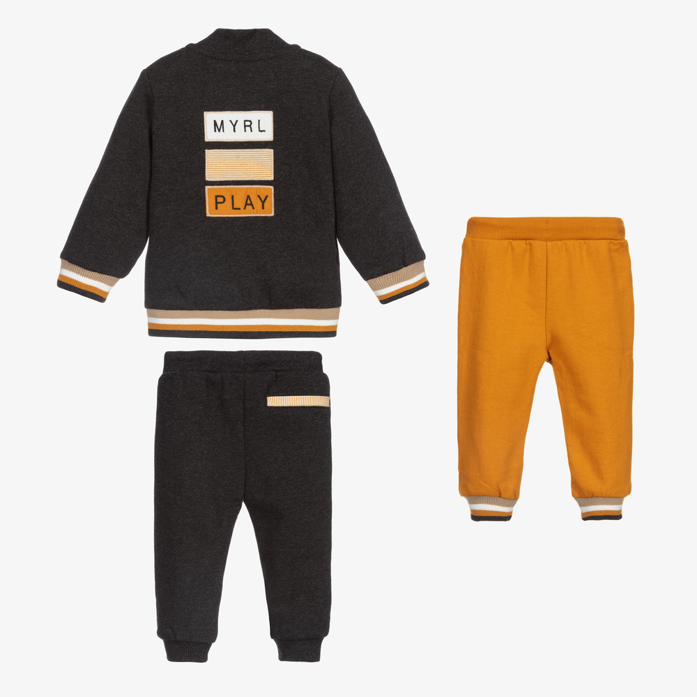 Mayoral - Grey & Yellow 3 Piece Tracksuit | Childrensalon Outlet