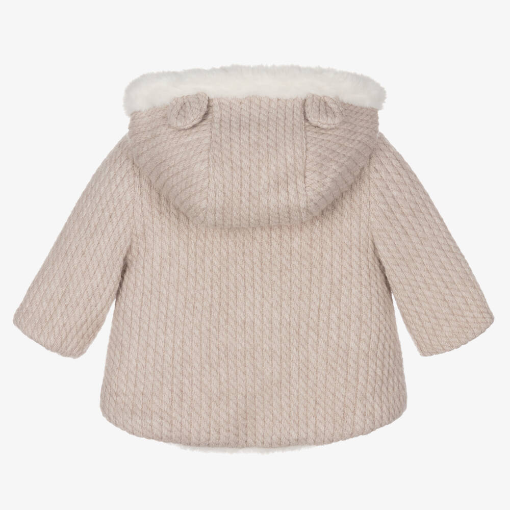 Mayoral Newborn-Infant Beige & Ivory Dual-Sided Coat | Childrensalon Outlet