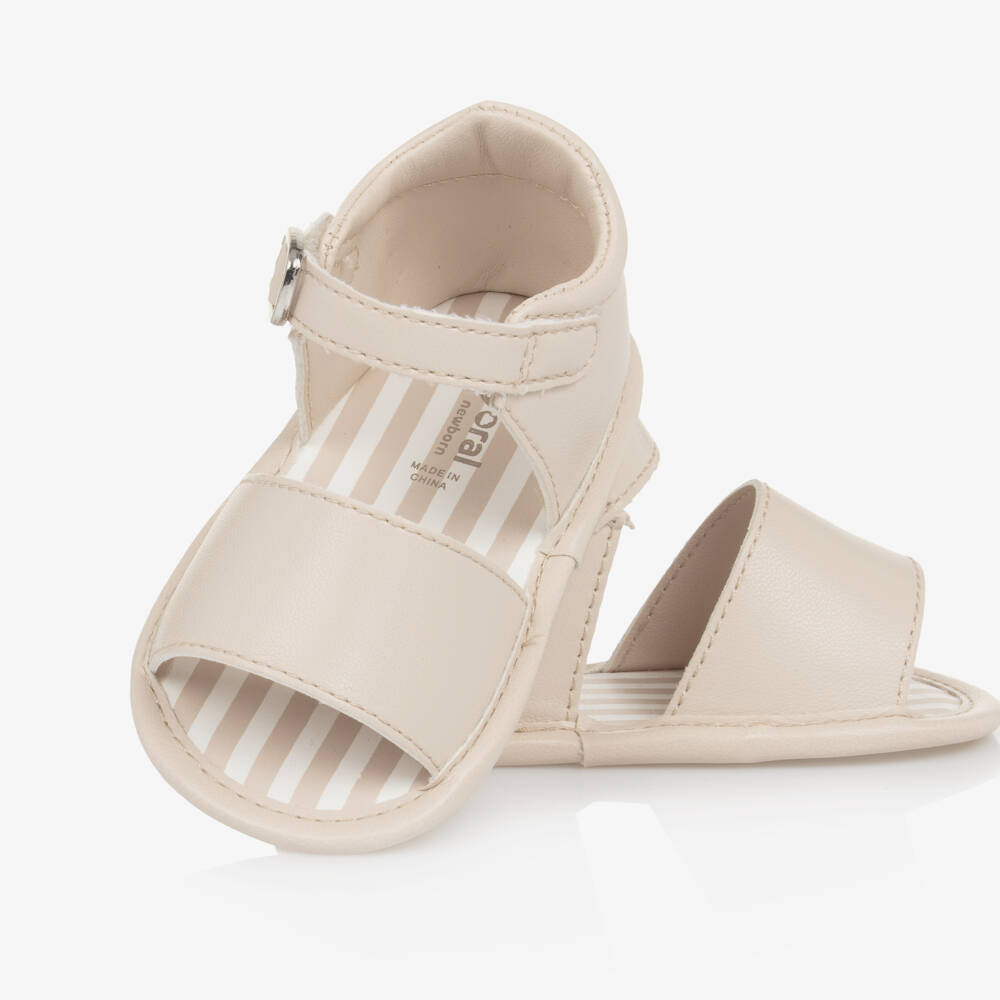Mayoral Newborn-Infant Beige Soft Leatherette Sandals | Childrensalon Outlet