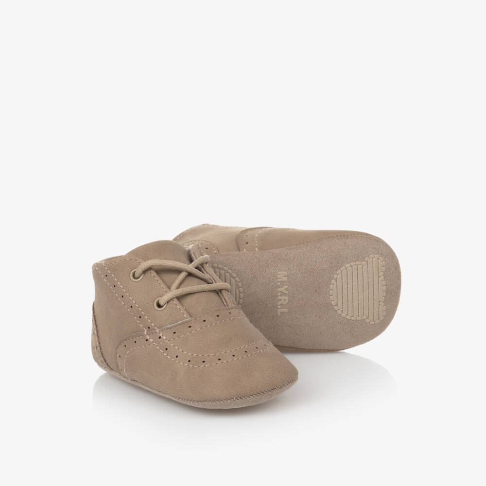 Mayoral Newborn-Infant Boys Beige Brogue Shoes | Childrensalon Outlet