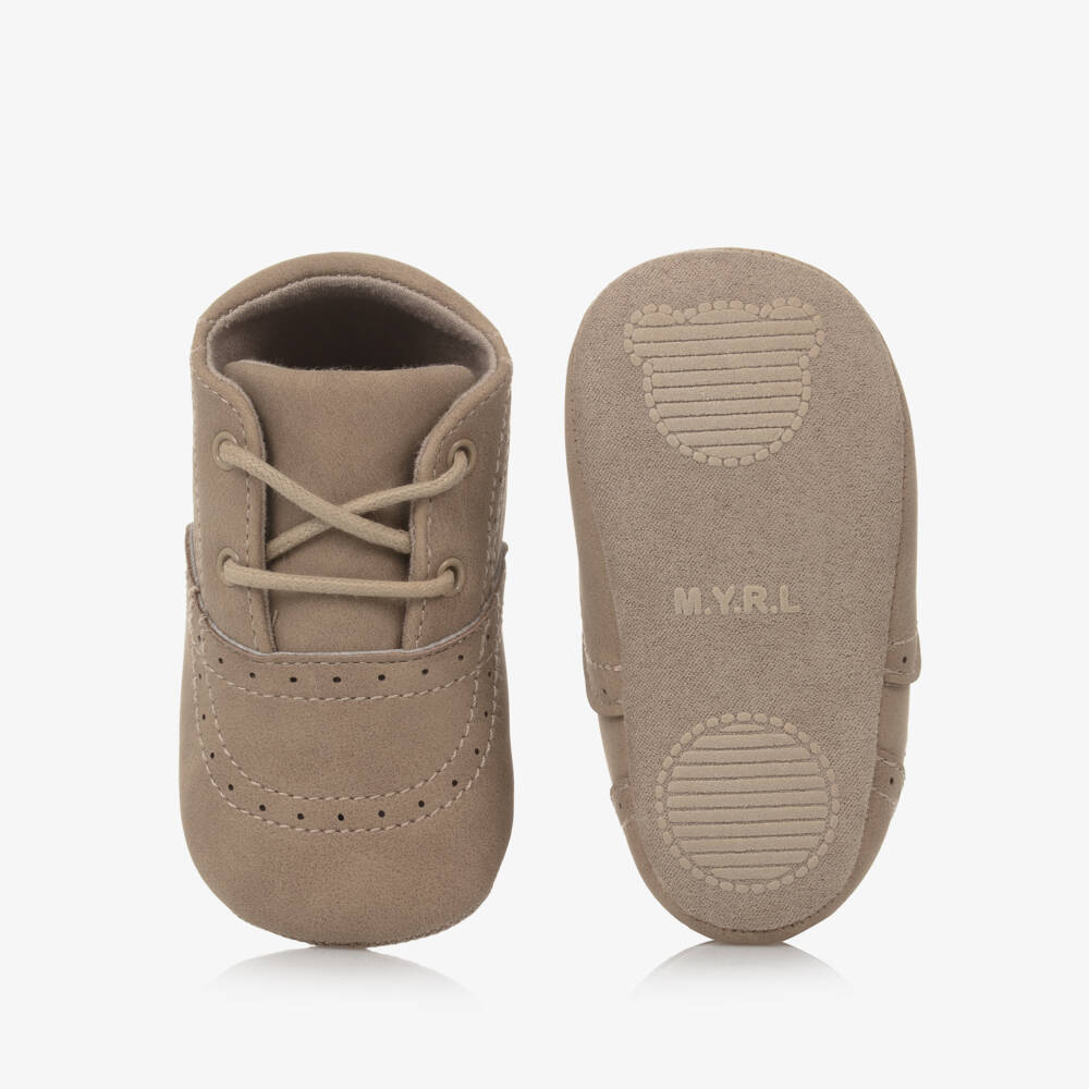 Mayoral Newborn-Infant Boys Beige Brogue Shoes | Childrensalon Outlet