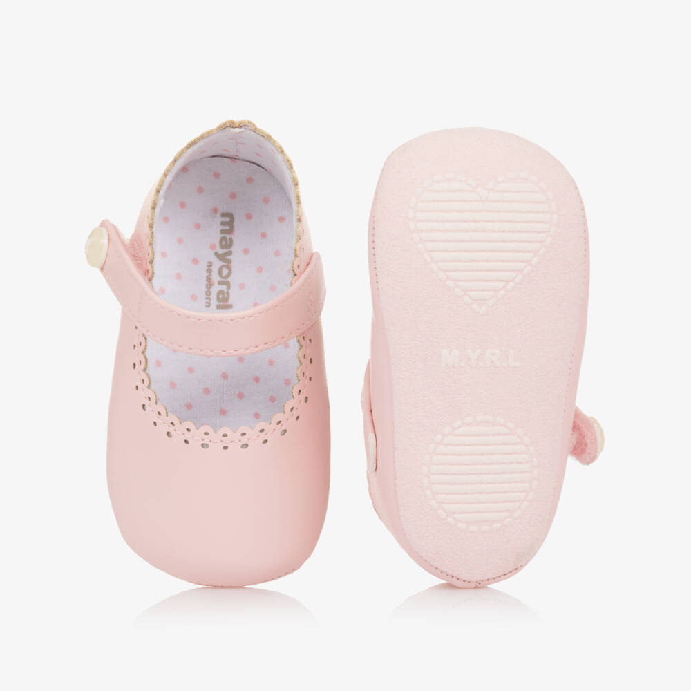 Mayoral Newborn-Infant Girls Pink Soft Faux Loafers | Childrensalon Outlet