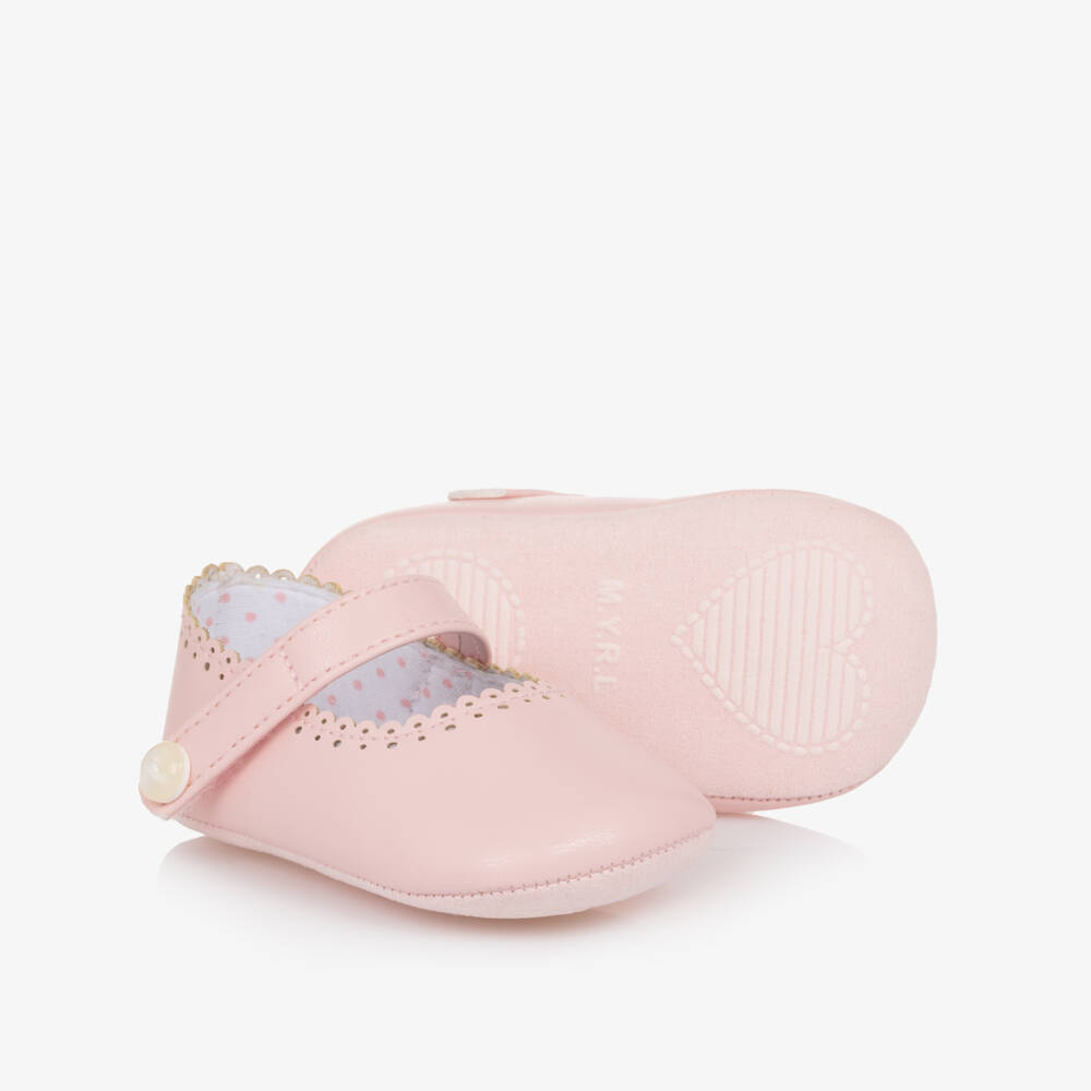 Mayoral Newborn-Infant Girls Pink Soft Faux Loafers | Childrensalon Outlet