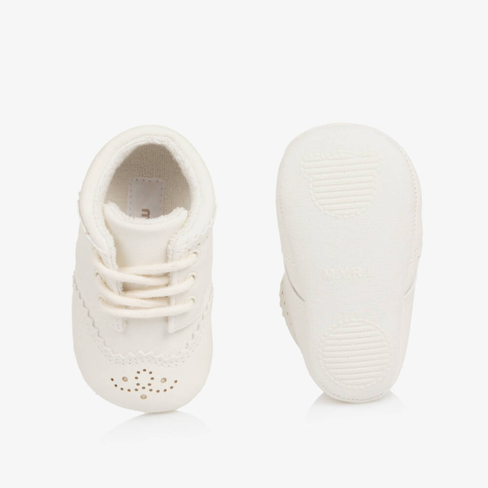 Mayoral Newborn-Infant Ivory Faux Leather Shoes | Childrensalon Outlet