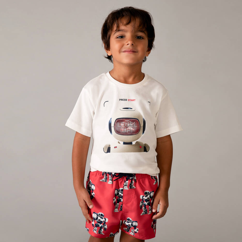 Mayoral-Ivory 3d Graphic T-shirt | Childrensalon Outlet