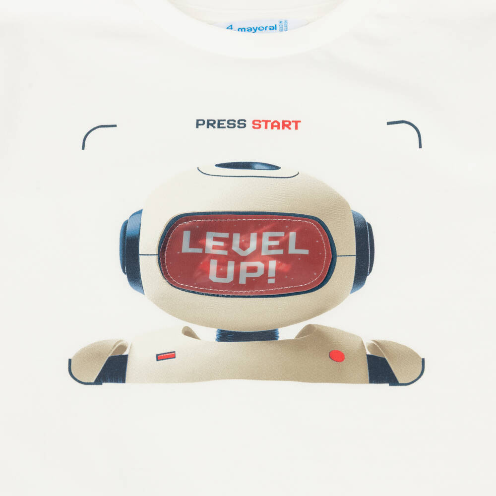 Mayoral-Ivory 3d Graphic T-shirt | Childrensalon Outlet