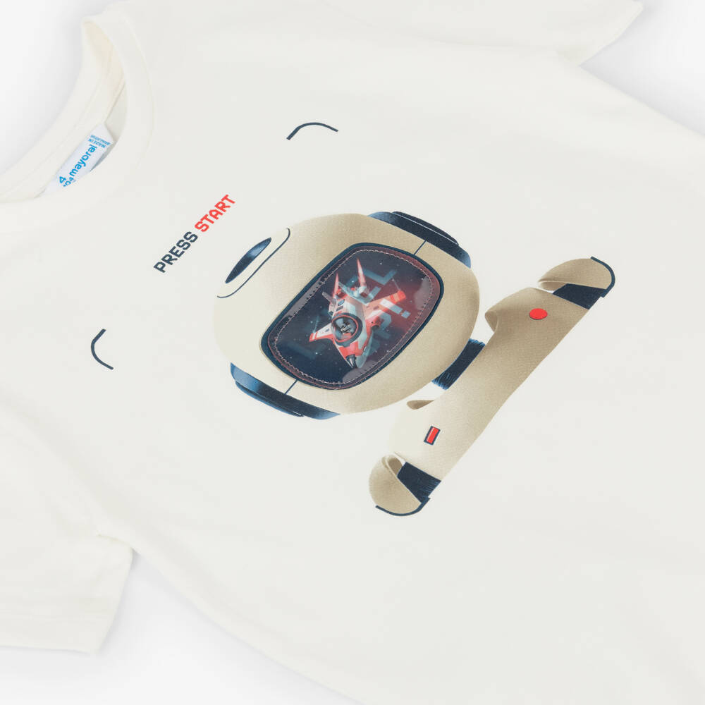Mayoral-Ivory 3d Graphic T-shirt | Childrensalon Outlet
