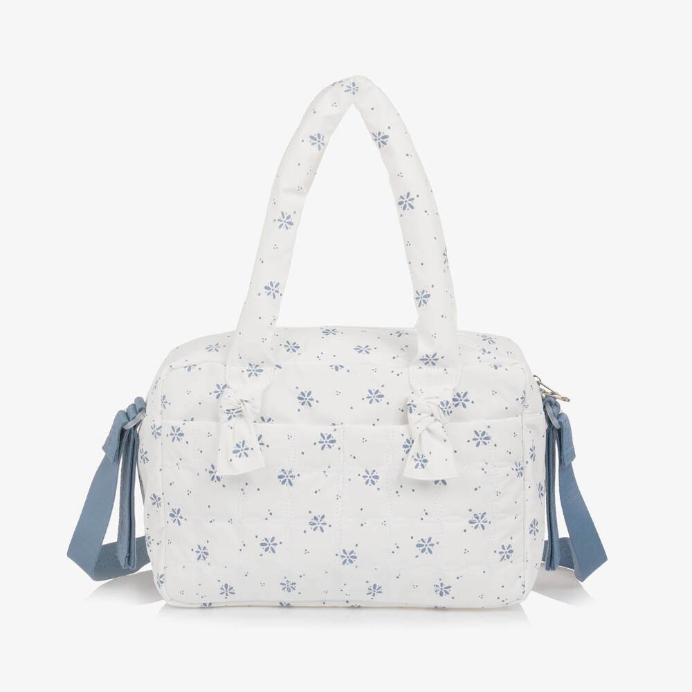 Mayoral Newborn-Ivory And Blue Printed Changing Bag | Childrensalon Outlet