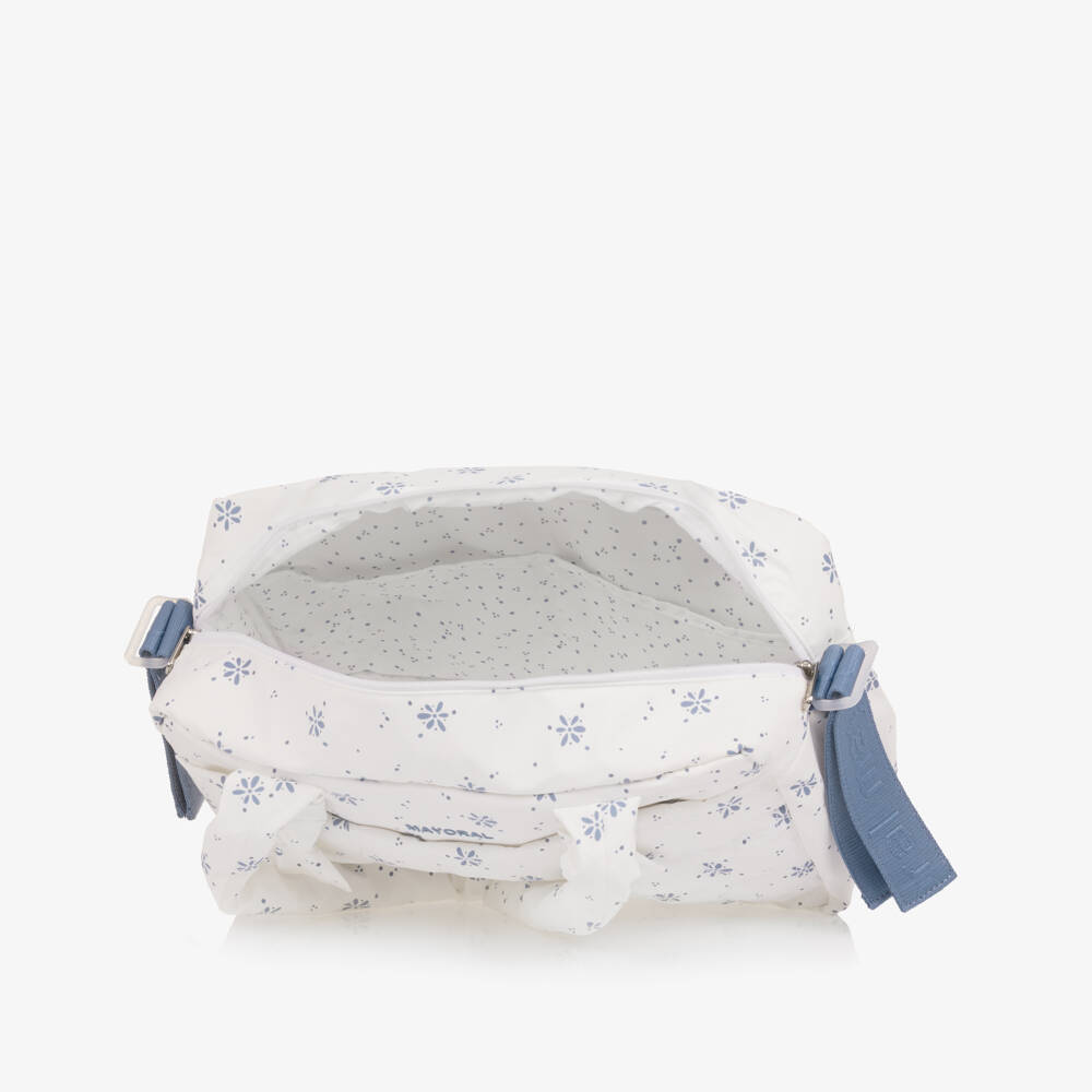 Mayoral Newborn-Ivory And Blue Printed Changing Bag | Childrensalon Outlet