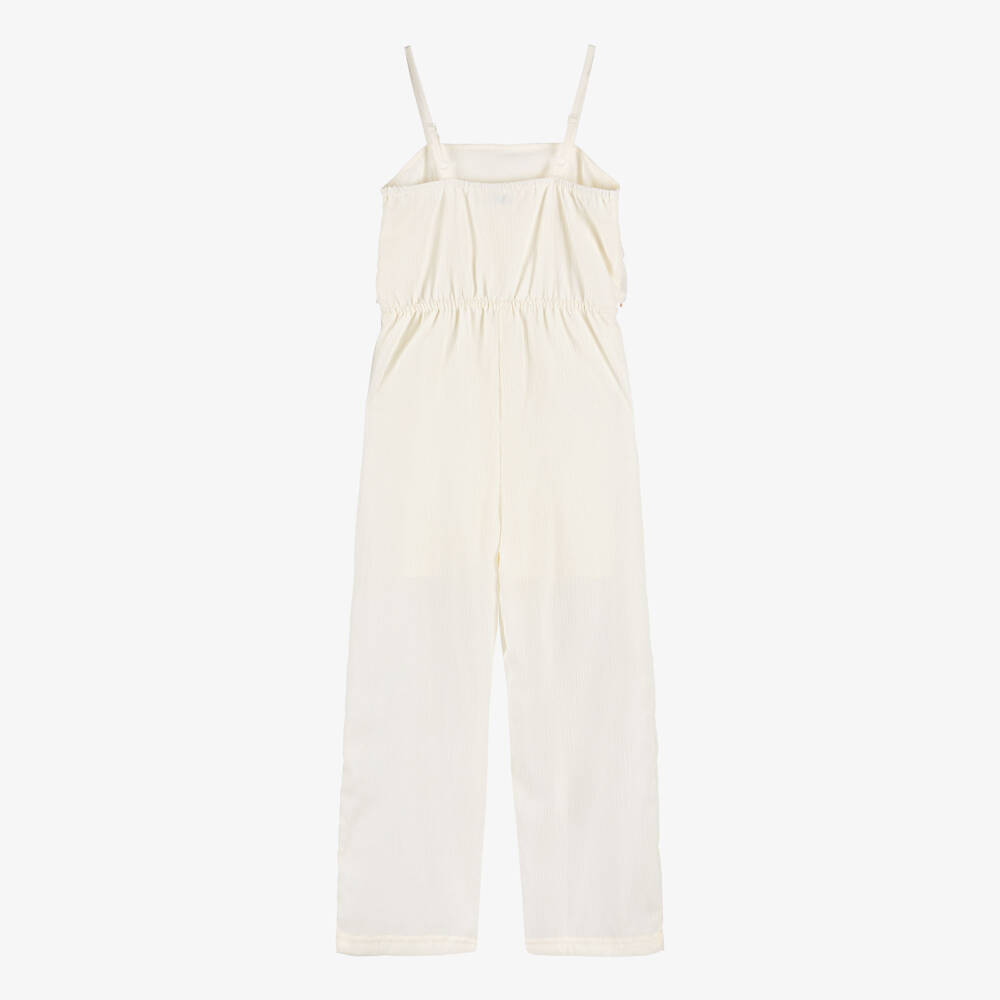 Mayoral-Ivory Beaded Jumpsuit | Childrensalon Outlet