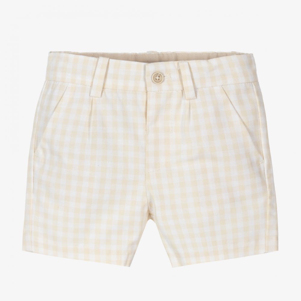 Mayoral - Ivory & Beige Cotton Shorts | Childrensalon