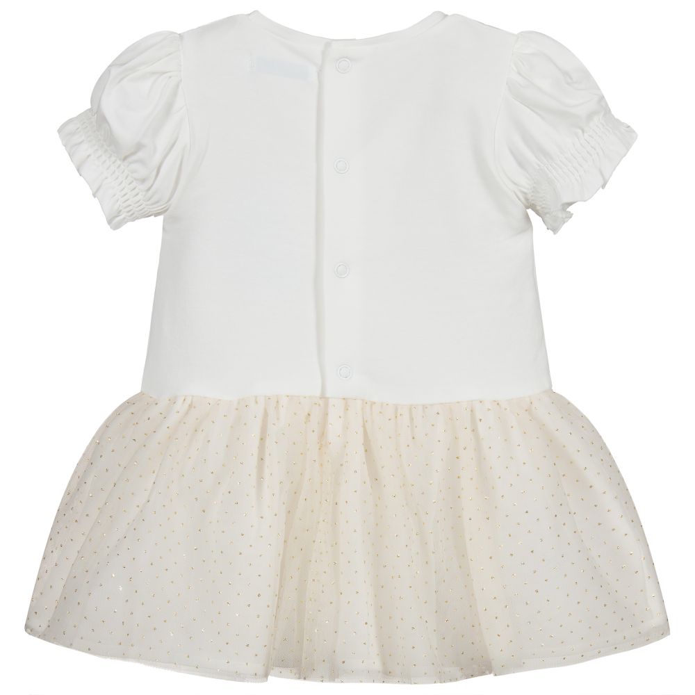 Mayoral-Ivory & Beige Tulle Dress | Childrensalon Outlet
