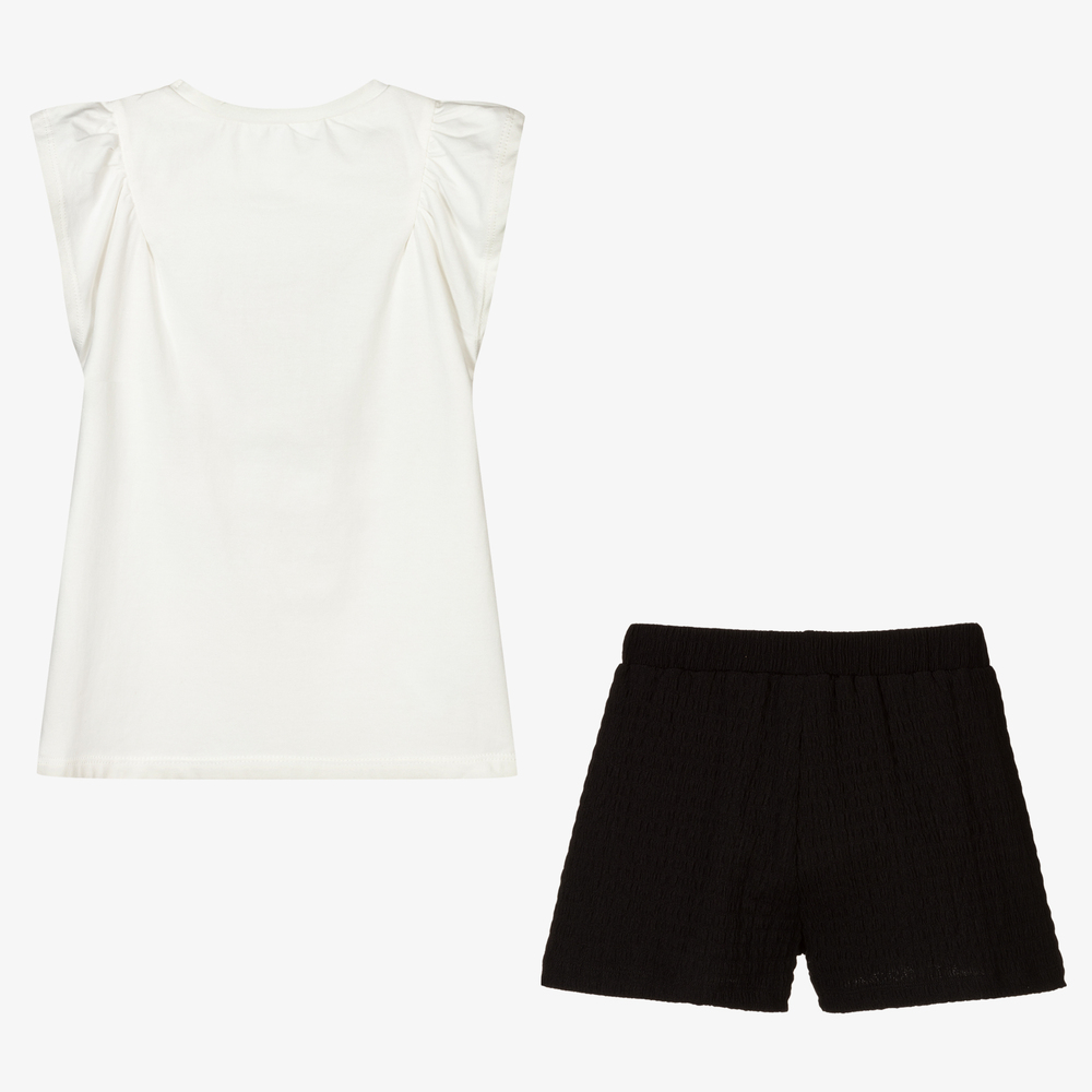 Mayoral-Ivory & Black Shorts Set | Childrensalon Outlet