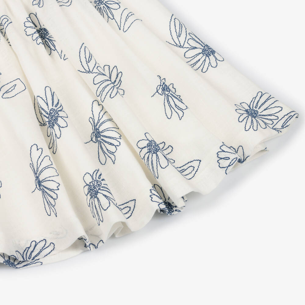 Mayoral-Ivory & Blue Floral Dress | Childrensalon Outlet