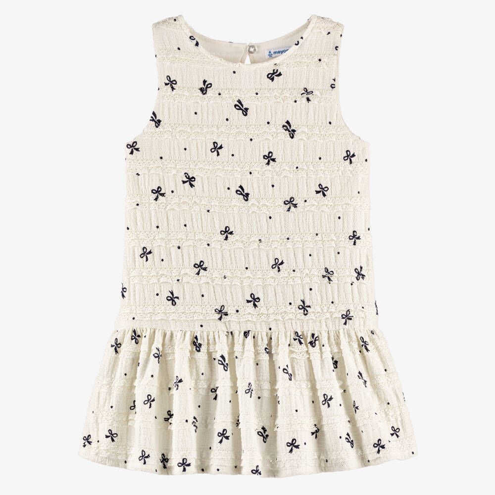 Mayoral-Ivory Bow Dress | Childrensalon Outlet