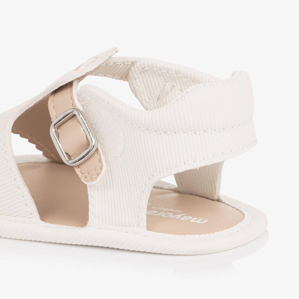 Mayoral Newborn-Ivory Bow Pre Walker Sandals | Childrensalon Outlet