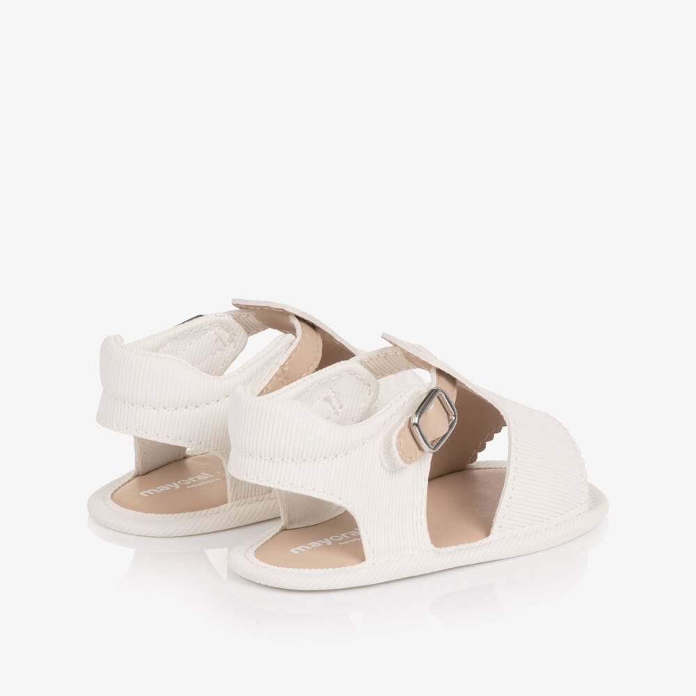Mayoral Newborn-Ivory Bow Pre Walker Sandals | Childrensalon Outlet