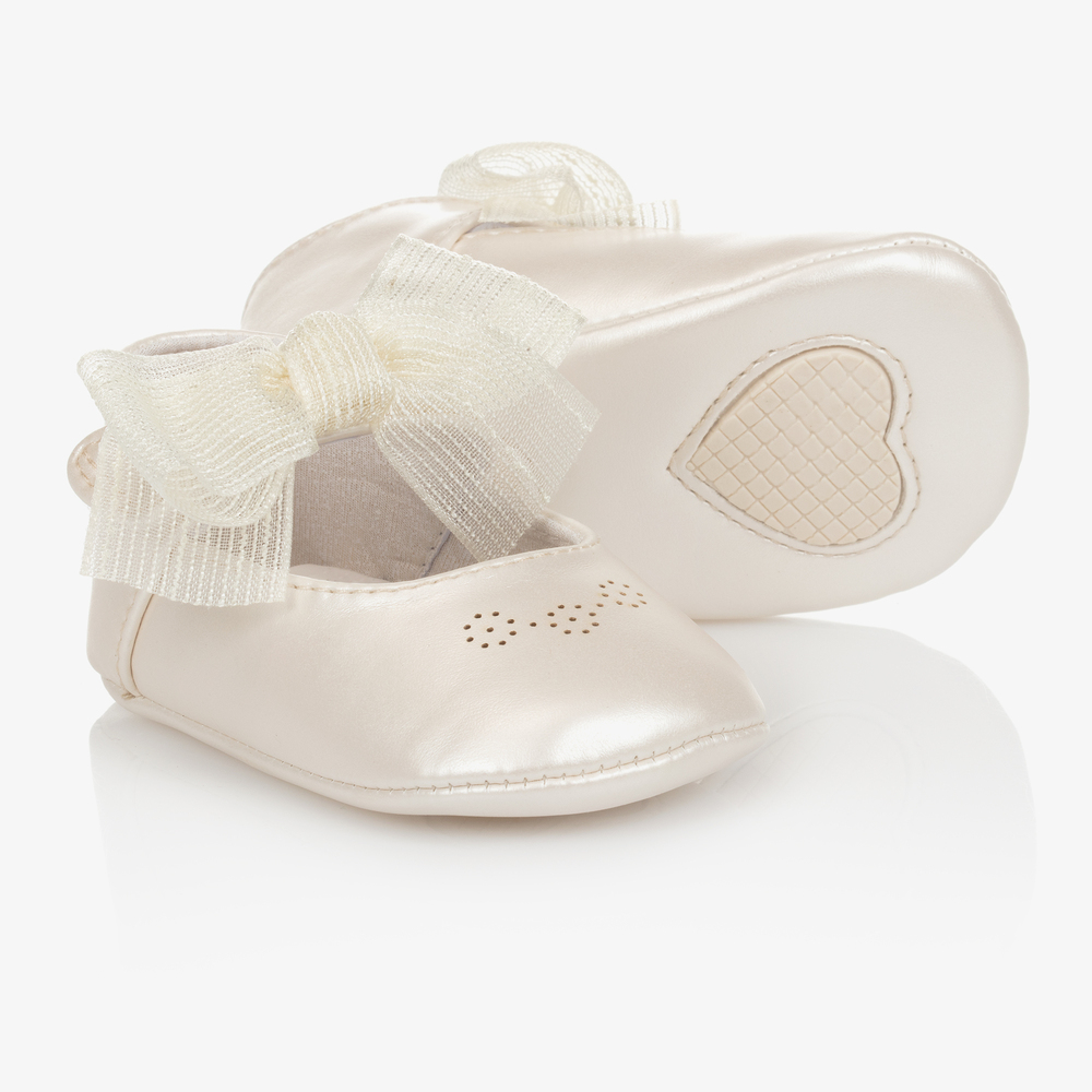 Mayoral Newborn - Chaussures ivoire à nœud Bébé | Childrensalon