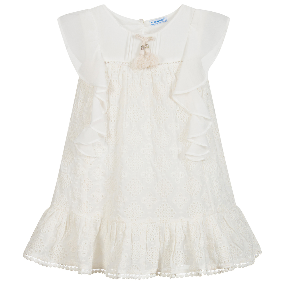 Mayoral - Robe ivoire en broderie anglaise | Childrensalon