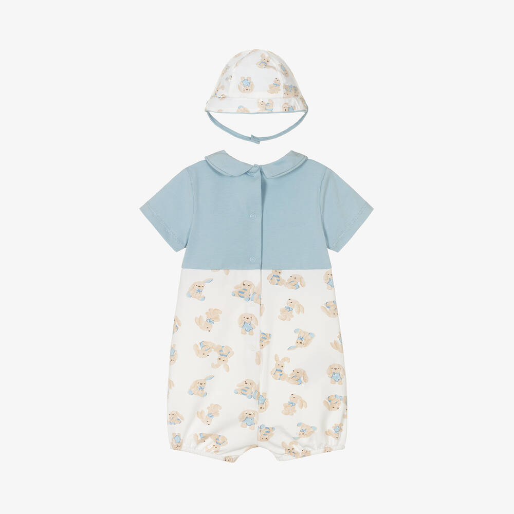 Mayoral-طقم أفرول أطفال رضع قطن لون عاجي وأزرق | Childrensalon Outlet